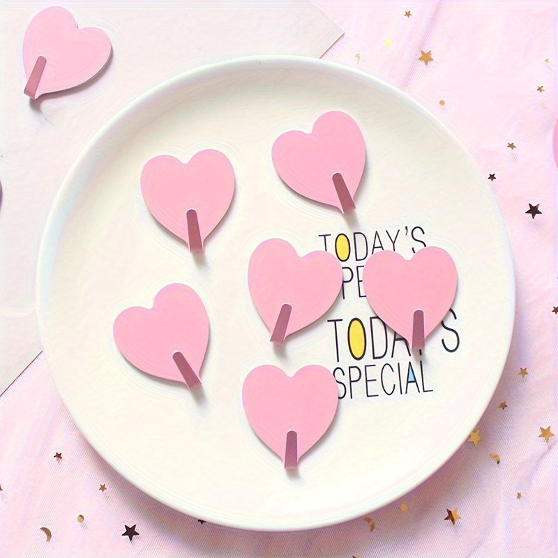 

3pcs Heart-shaped Hooks - Waterproof, Strong & Wall Hooks For Towels, Hats & Bathroom , Romantic,