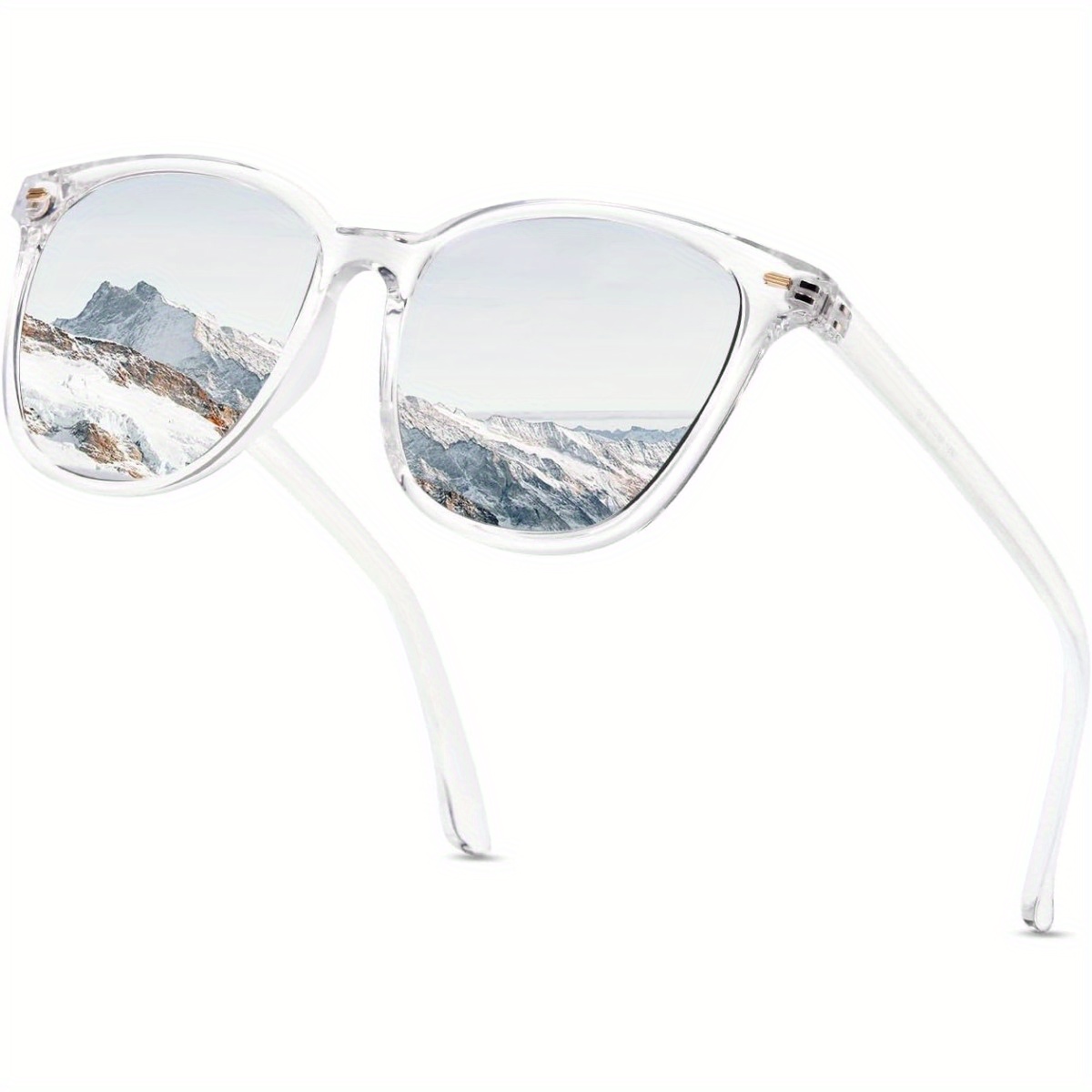 womens polarized glasses trendy square mirrored shades - Temu display picture 1