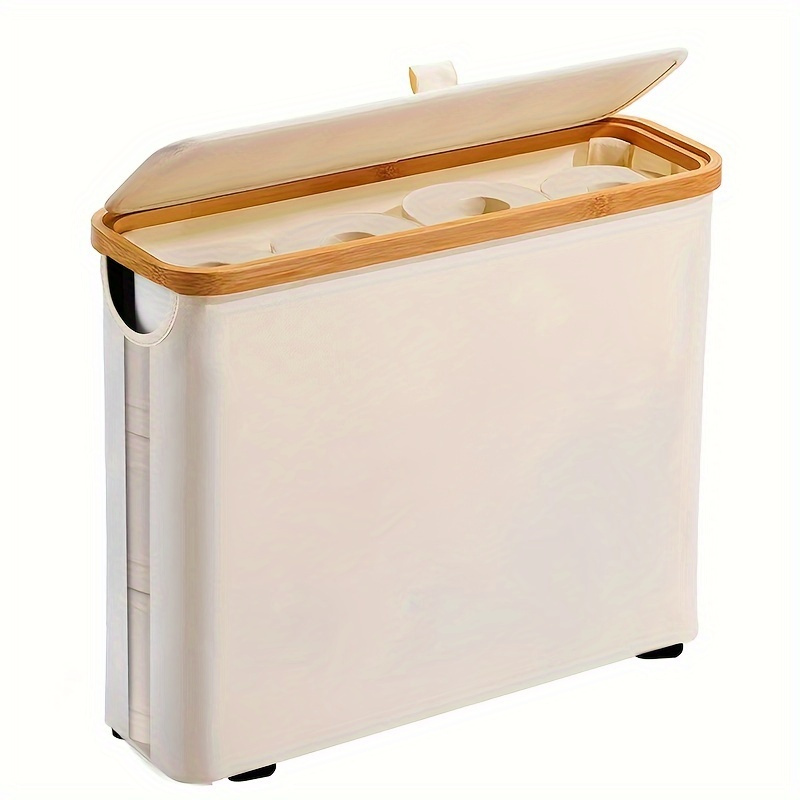 TEMU - Toilet Storage Basket - Rectangular Bathroom Organizer For , Lid, Laundry Baskets