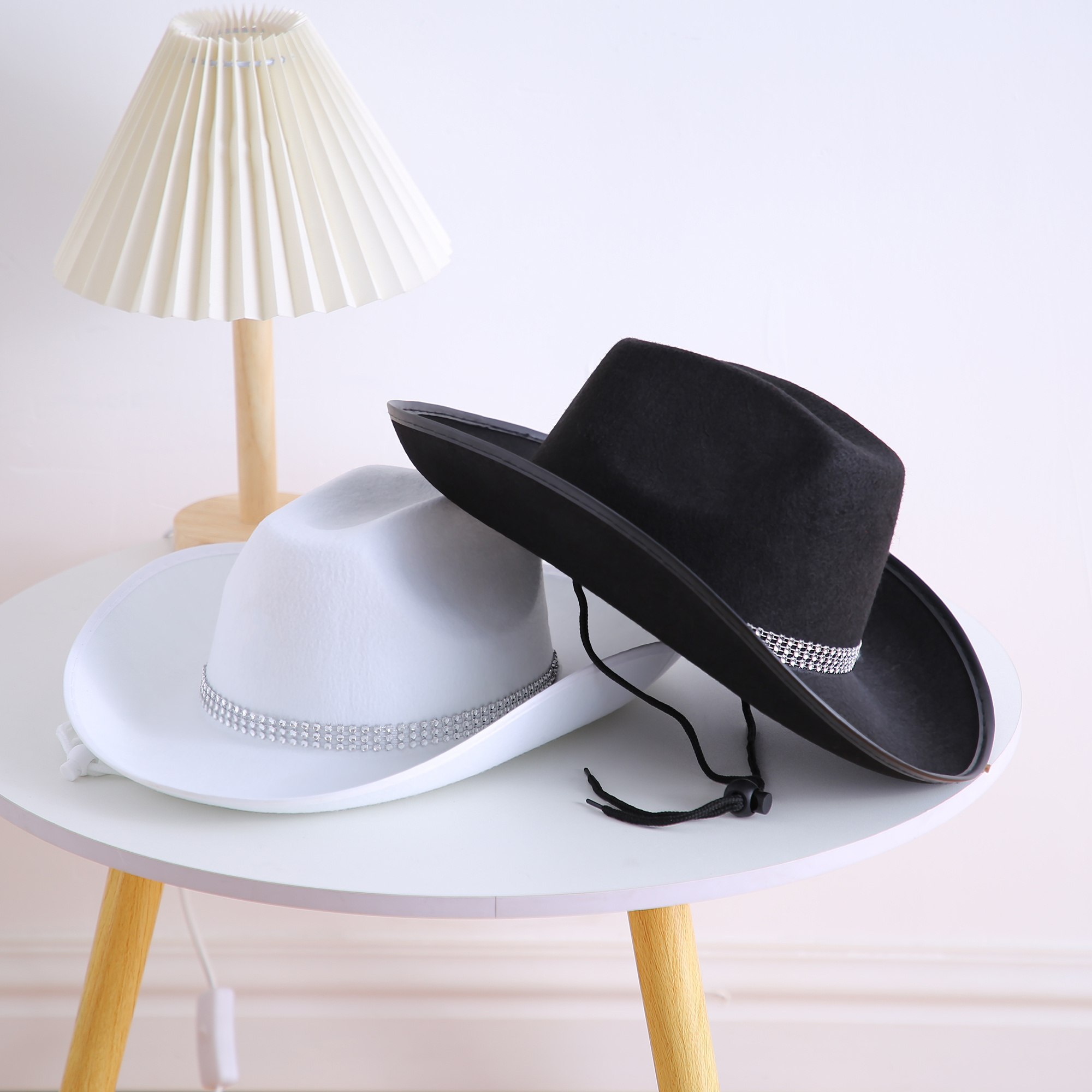 Unisex Wide Brim Cowboy Hat with Adjustable Drawstring BadPiggies Cowboy Hat for Men and Women, Wide Brim Roll Up  main image 2