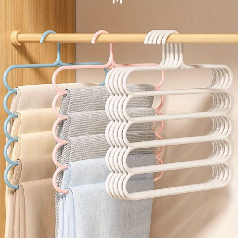 

Space-saving Pants Hanger - , Wall-mounted Plastic Organizer For Leggings, Jeans & Scarves In Closet And Bedroom