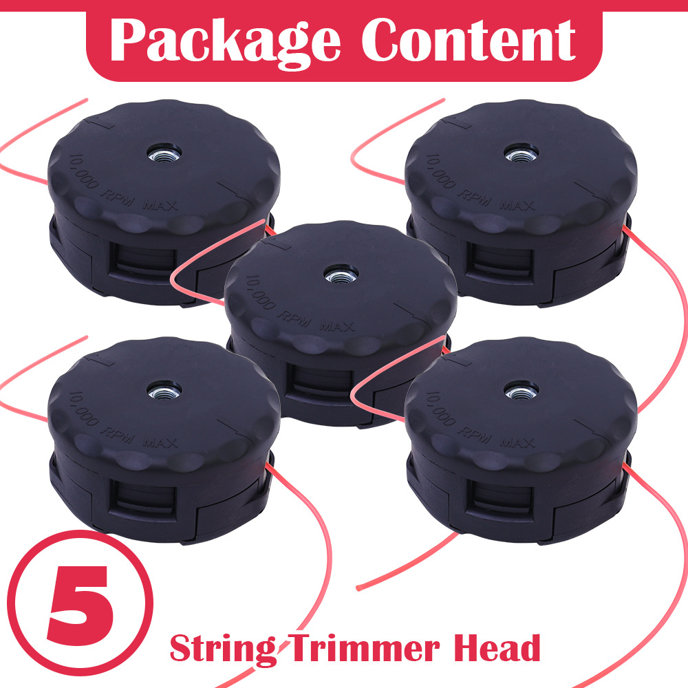 

5pcs Nylon Strimmer Heads - Easy-install, & Grass Trimmer Heads With M10*1.25 Bolt - Compatible With Srm-225 Srm-230 Srm-210 Models, Grass Cutting Gear|textured Top Cover|sturdy Trimmer Heads