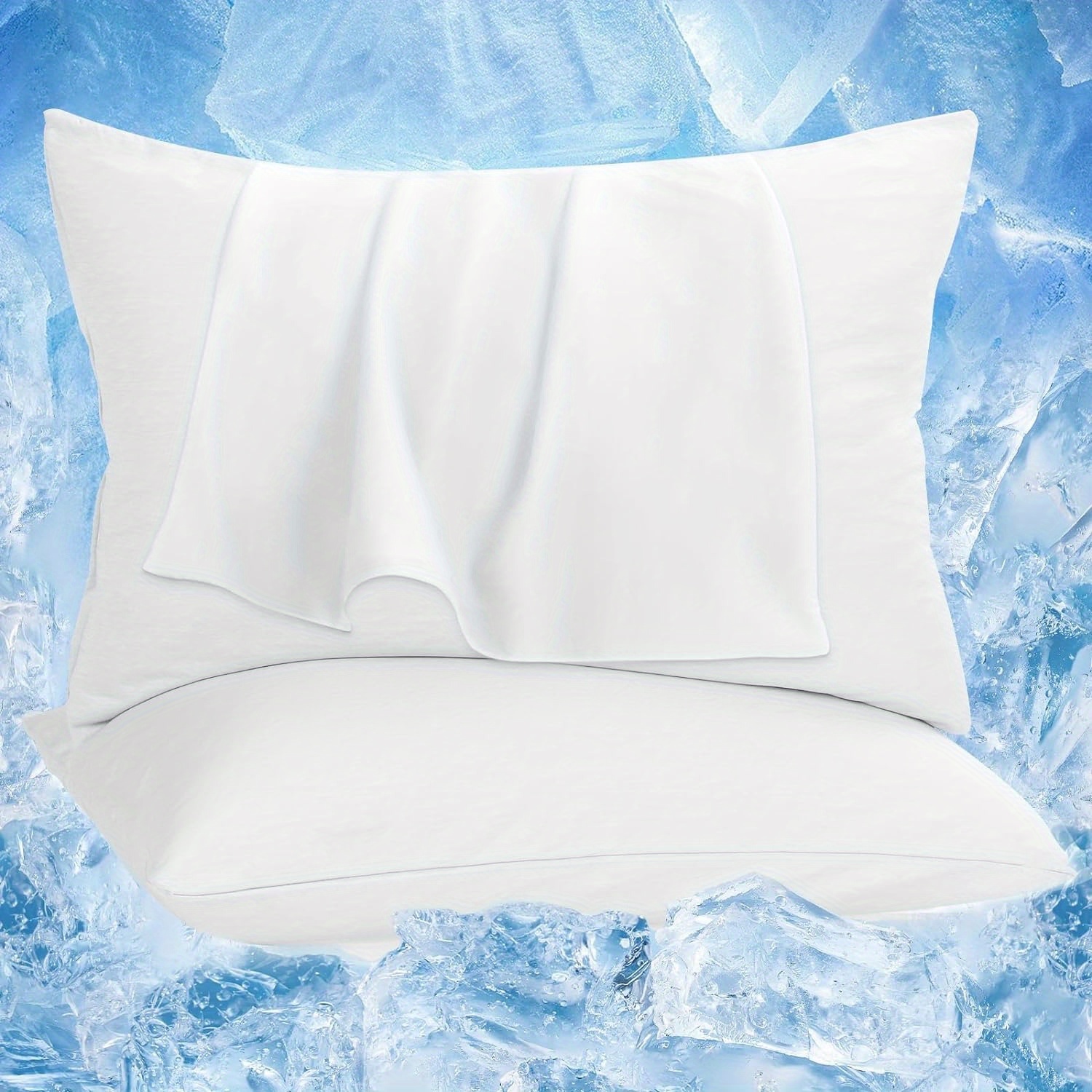 

2 Cooling Pillowcases For Hot Sleepers, Cool Summer Pillow Cover With Double-side Design & Hidden Zipper.