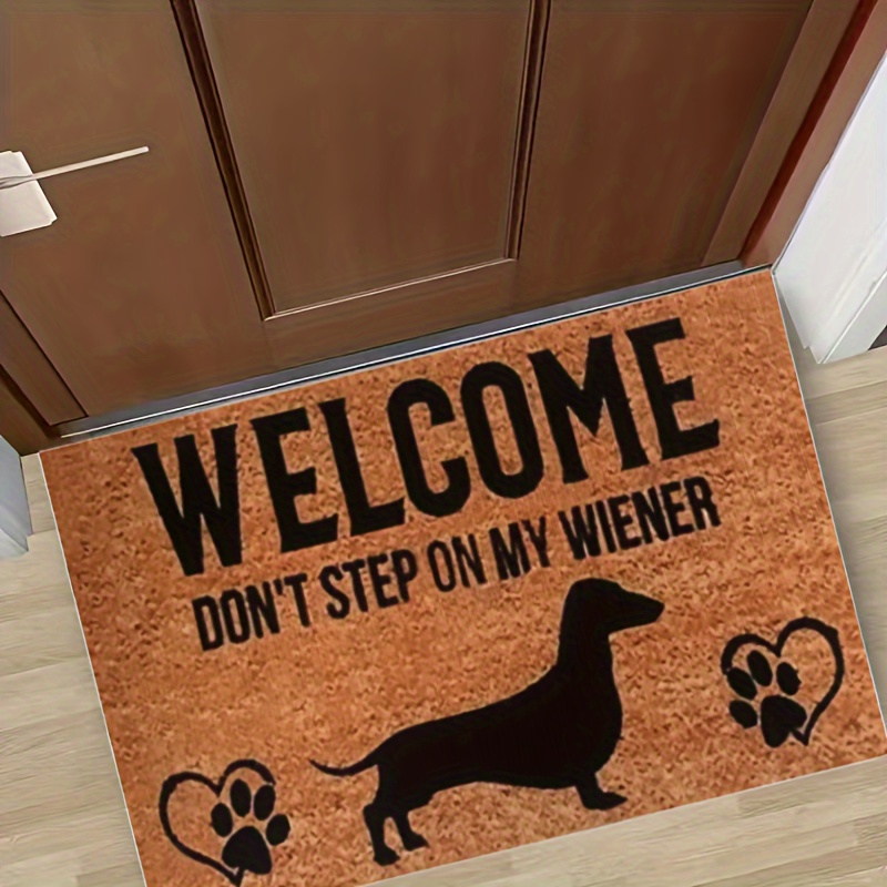 

Humorous Dachshund With Non-slip Back Mat, Resistant, Suitable For Living Room, Kitchen, Bedroom, Farmhouse And Hallway Floor.