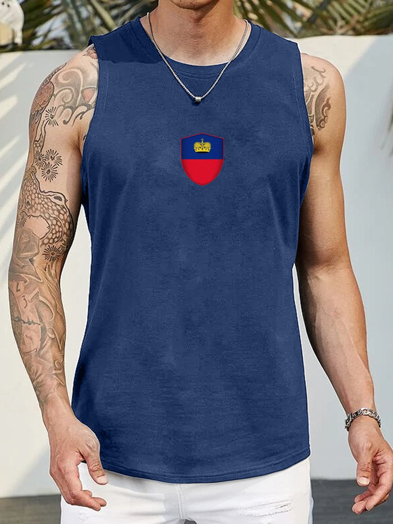 Athletic Tank Top Für Herren In Plus Size – Marineblau, Bequem & ärmellos