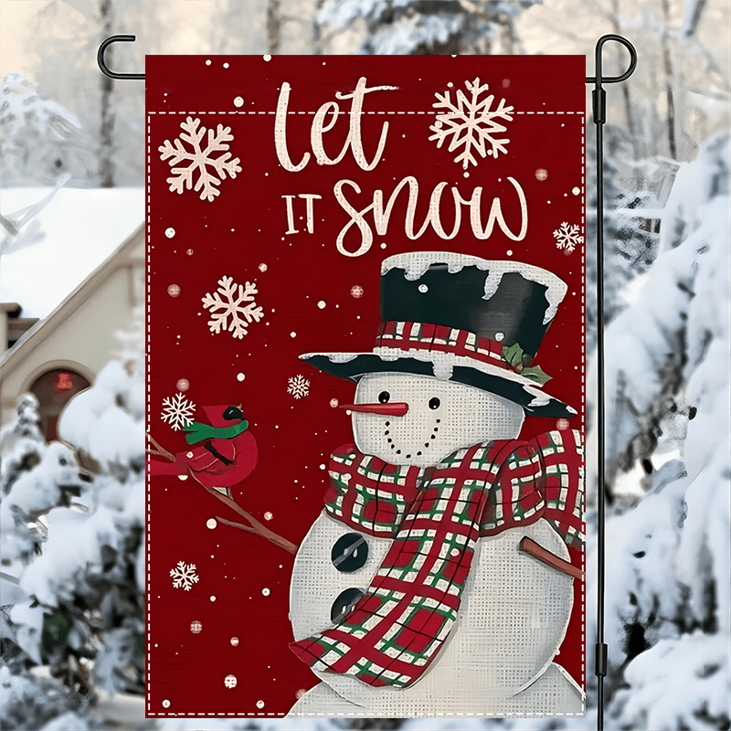 

Snowman & Design - Double-sided Polyester Garden Flag For Christmas And Winter Decor, Outdoor & Yard Display, 12x18 Inches