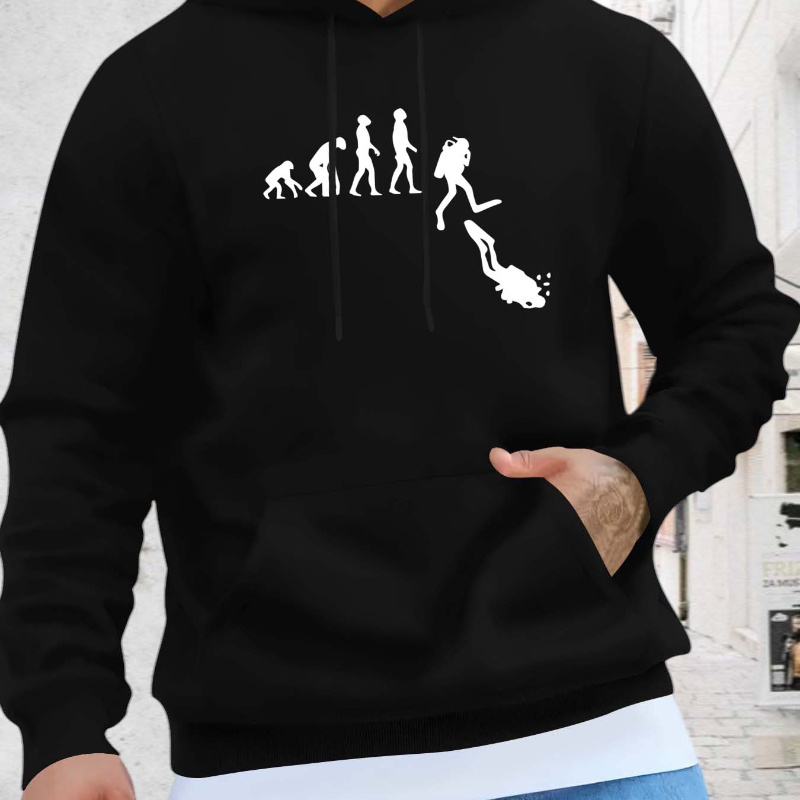 

Sweat à Capuche Imprimé Évolution pour Jeunesse Automne et Hiver, Vêtements pour Hommes, Haut à Imprimé Mode Américaine, Cadeau pour Hommes