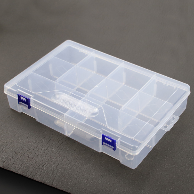 

1pc Large 10 Grids Box Plastic Boxes With Dividers Plastic Storage Jewelry Compartment Container