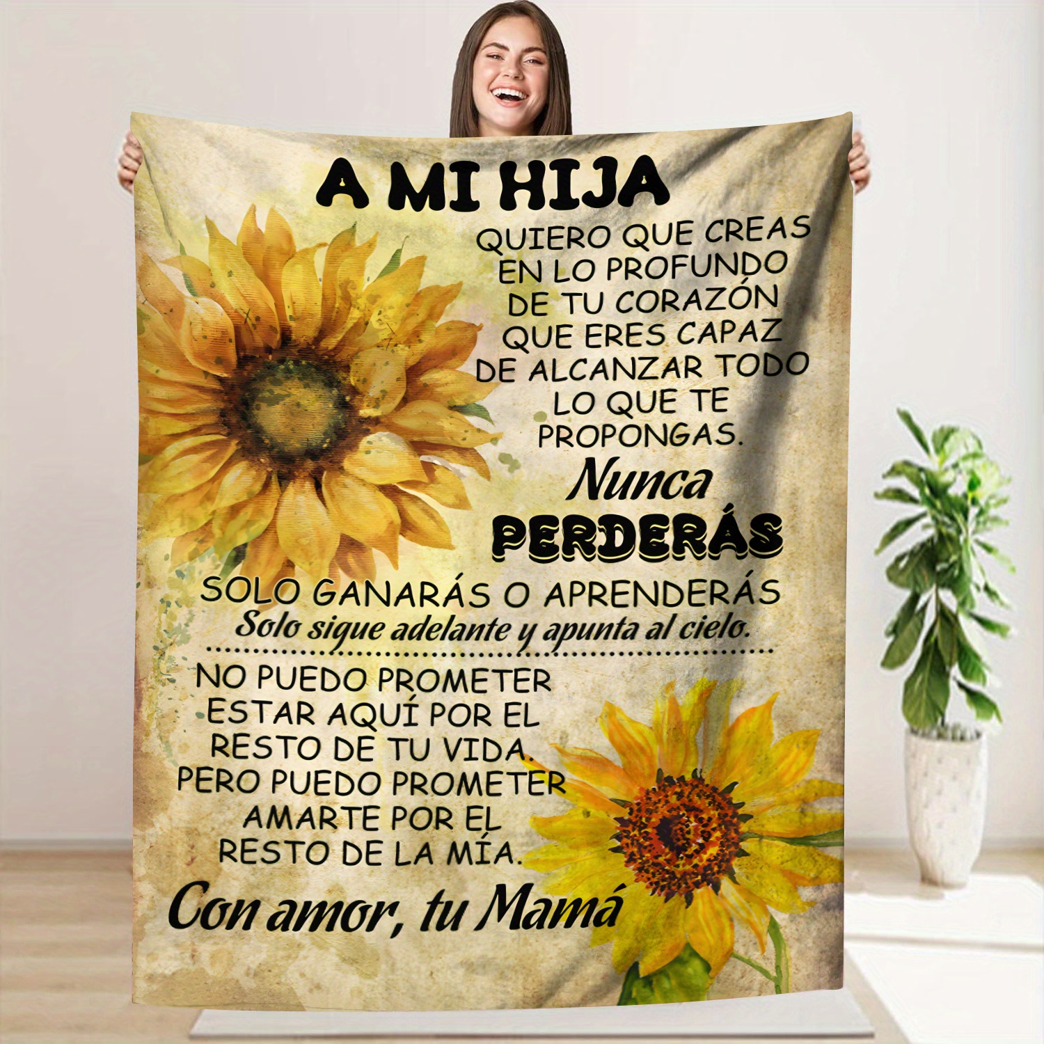 

Blanket Spanish Mom To - Printed Fleece Inspirational , Polyester Knitted Blanket