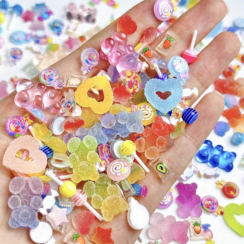

35 Pieces Of Charms For Nail Art - Resin, -free, Handmade Decorations For Diy Nail Art