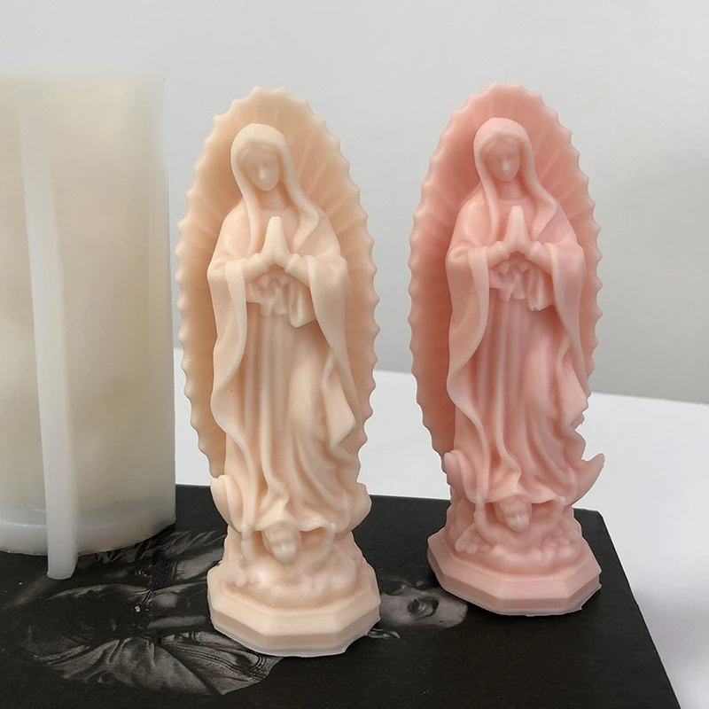 Moule Bougie Statue Religieuse Silicone - Moule 3D Pour Bougies Savon Résine