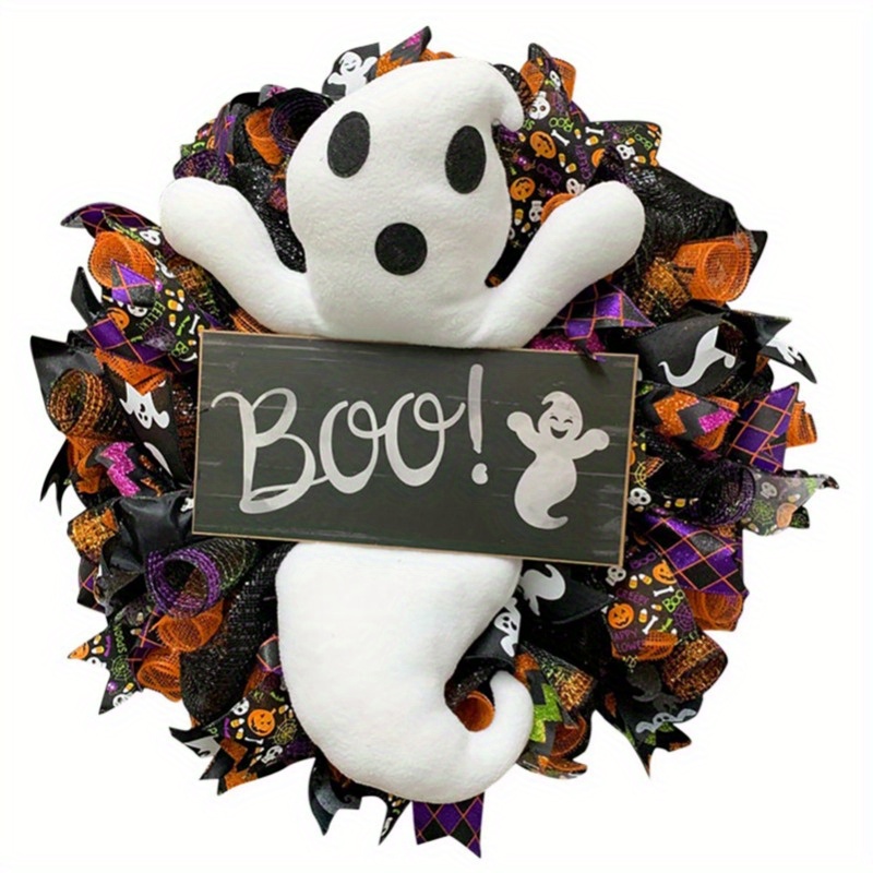 Halloween Front Door Wreath Boo Wreath Decorations Hanging Ornaments For Walls Doors Windows