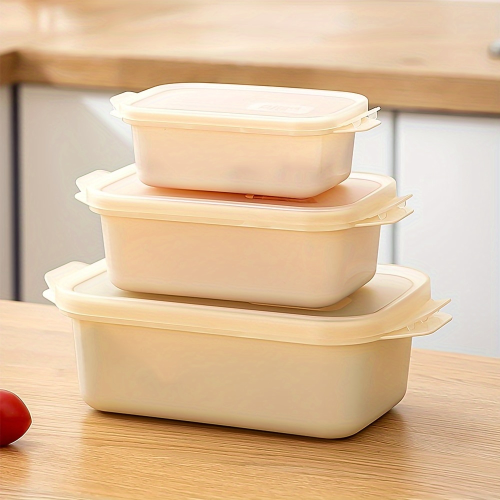 3pcs microwave safe plastic food storage containers multipurpose clip on closure square shape freezer and microwave safe for   preservation details 4