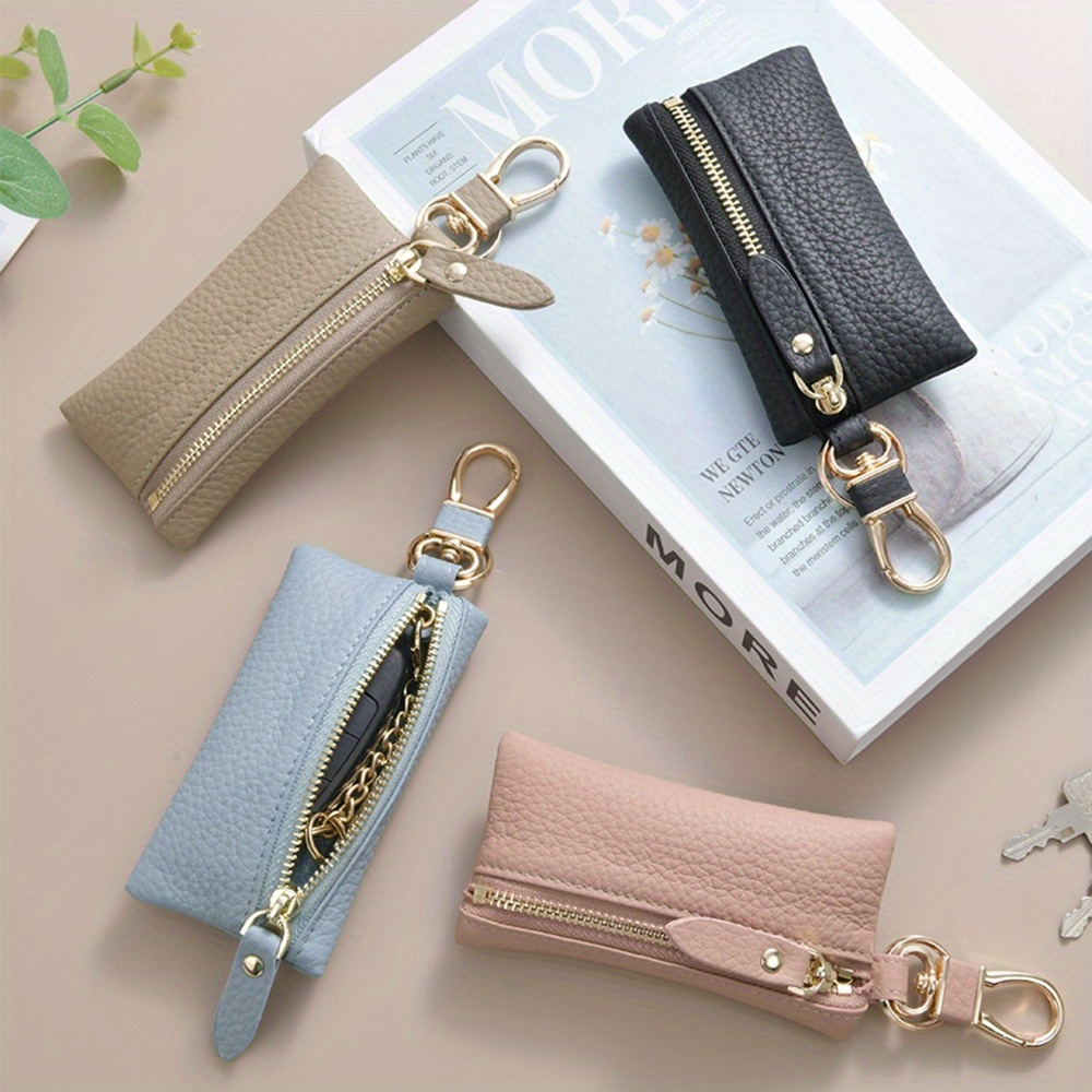 

Genuine Leather Keychain: Soft Texture, , , Metal Accessories, Easy To Carry - Pu Material
