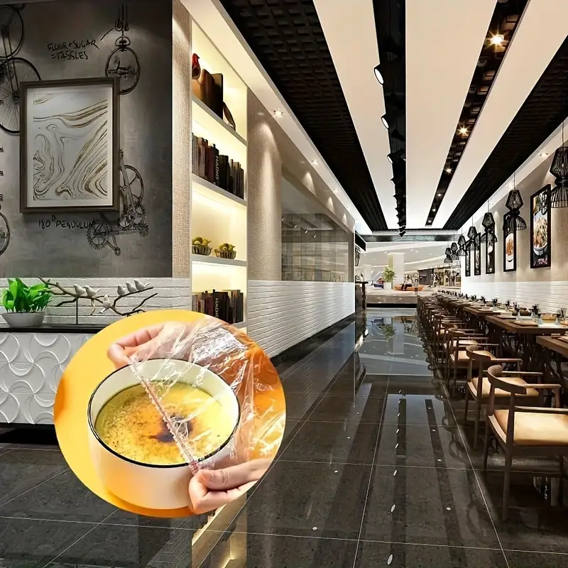 100 шт. пищевой пластиковой пленки для покрытия, одноразовые, сохраняющие свежесть, для кухни, пикника, барбекю, безопасные для контакта с пищей, детали 4