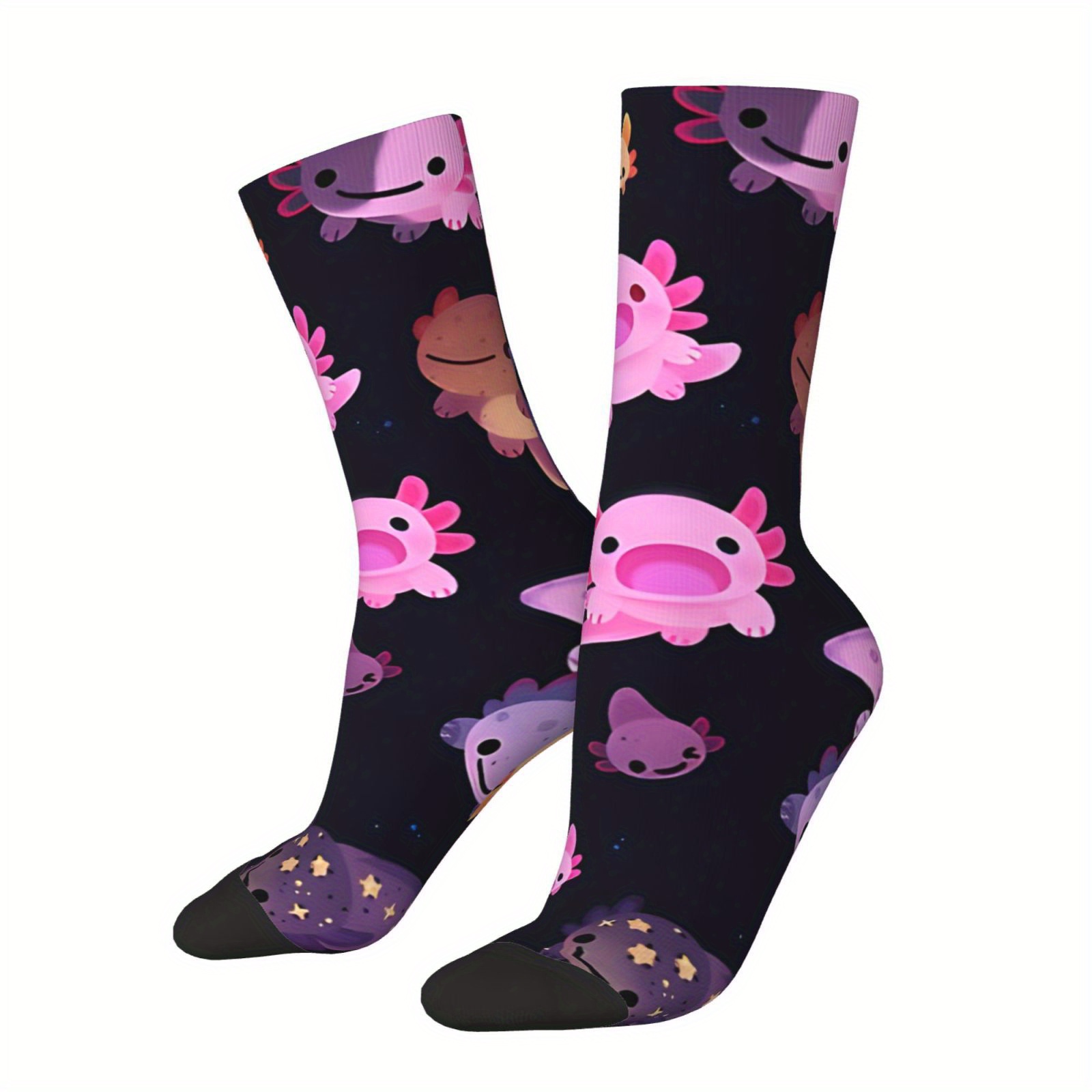 

1 Pair Hip Hop Retro Happy Axolotl Crazy Men's Socks Seamless Printed Funny Novelty Sock Gift