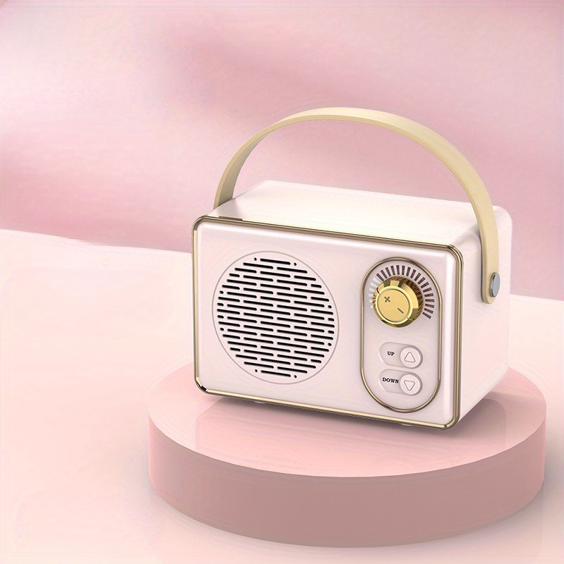 

Pink Outdoor Portable Retro Speaker, Usb Flash Drive Tf Card Wireless Creative Small Speaker With Fm, Ideal For Family , Outdoor Travelling, Parties, Camping, For Birthday Gift