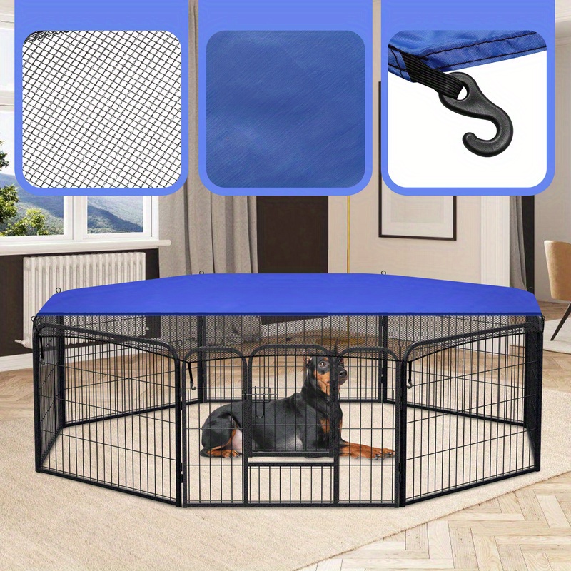 Image of With A Tarp Playpen For Garden, Living Room, Balcony, Patio, Camping Outdoor Foldable 80cm Enclosure