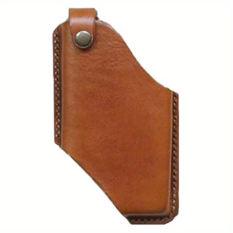 TEMU Men's Retro Cell Phone Holster With Belt Loops - Waist Pack For Outdoor Use, Brown Textured Design, Mobility | Phone Case | Metallic Snap Button, Phone Strap