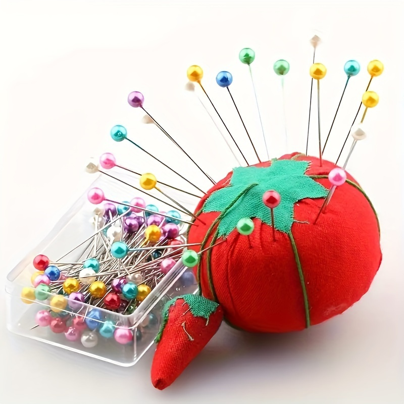 Bulk Pack of 100 Large Head Pins with Beaded Ends for DIY Crafts and Sewing Projects - Mixed Colors