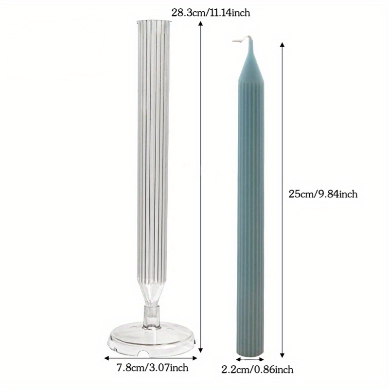 Long Pole Striped Cylinder Candle Plastic Mold Diy Aromatherapy Candle Making Acrylic Mould Supplies Home Decor Gift