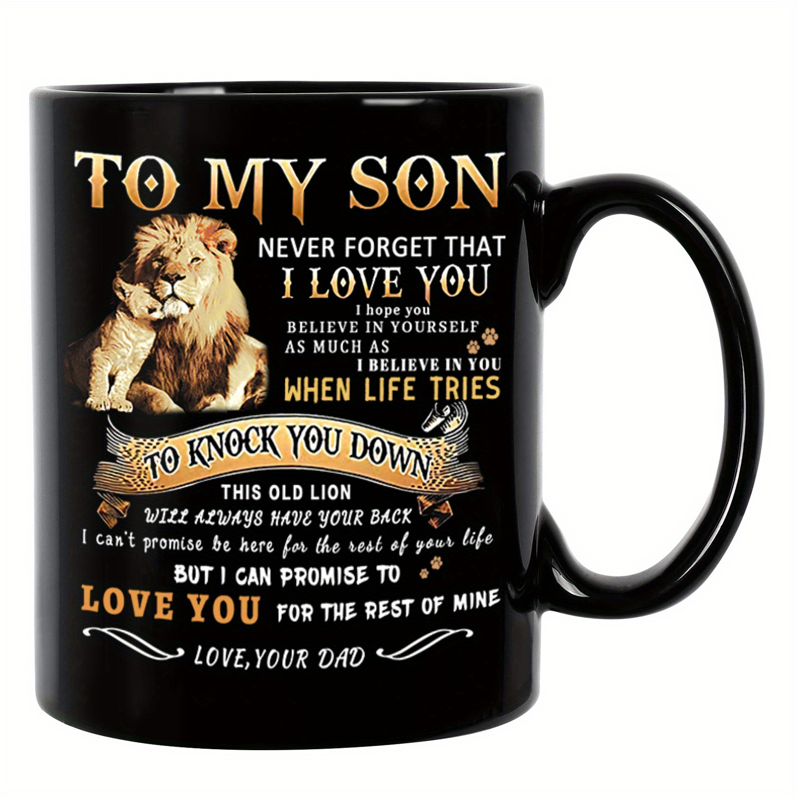 

1pc, To My Son Coffee Mug, 11oz Ceramic Coffee Cups, Water Cups From Father Dad, Drinkware, Thanksgiving Gifts, Christmas Gifts