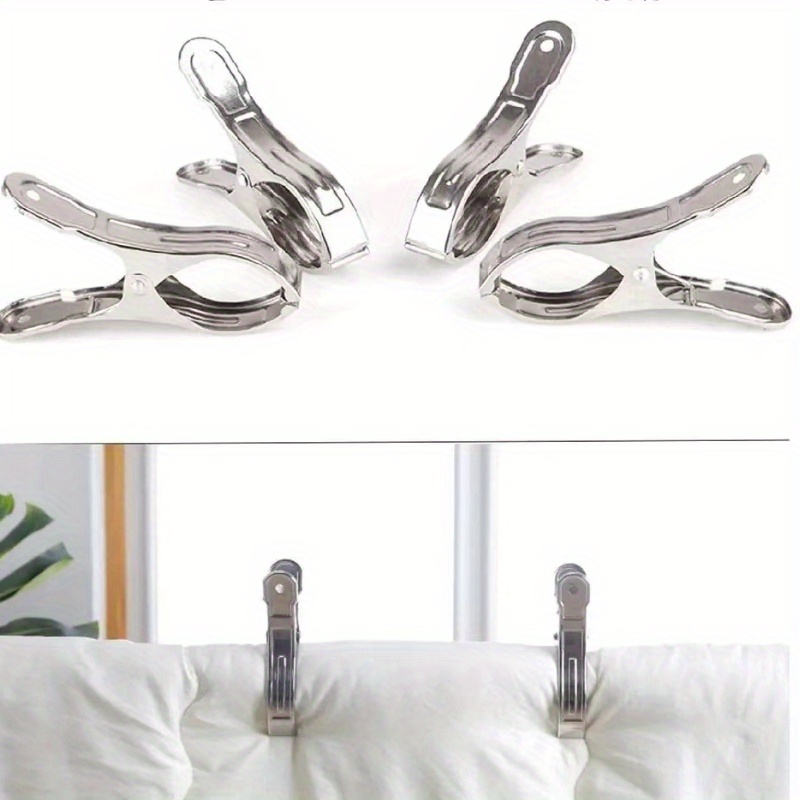 

10pcs Stainless Towel Clips - Clothespins For Drying, Ideal For Quilts & Clothes Hangers