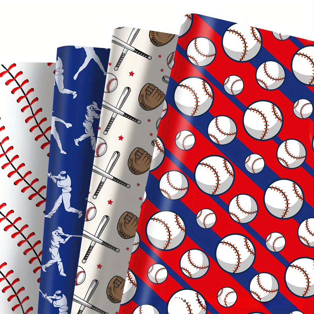 

Festive Baseball-themed Gift Wrapping Paper - Perfect For Sports Enthusiasts