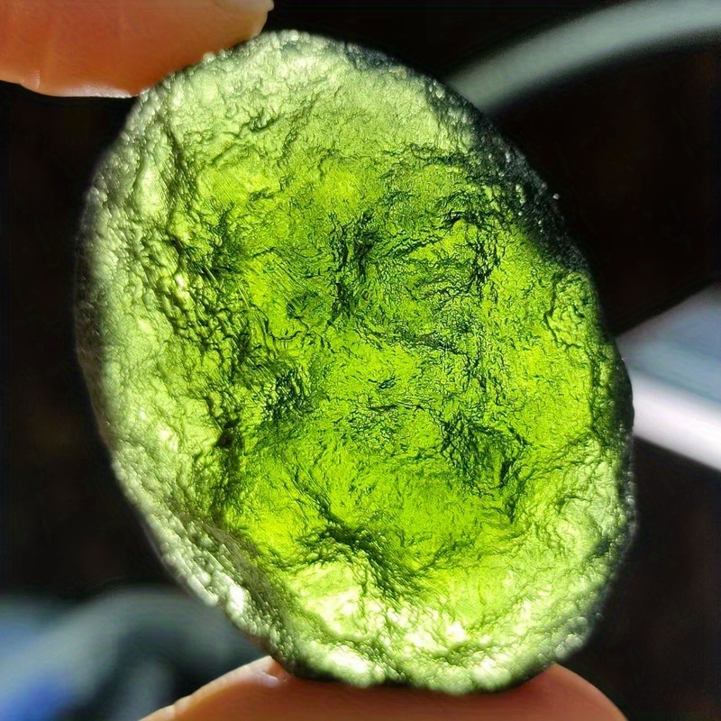 

35g Green Czech Meteorite Impact Glass Stone Crystal 1pcs