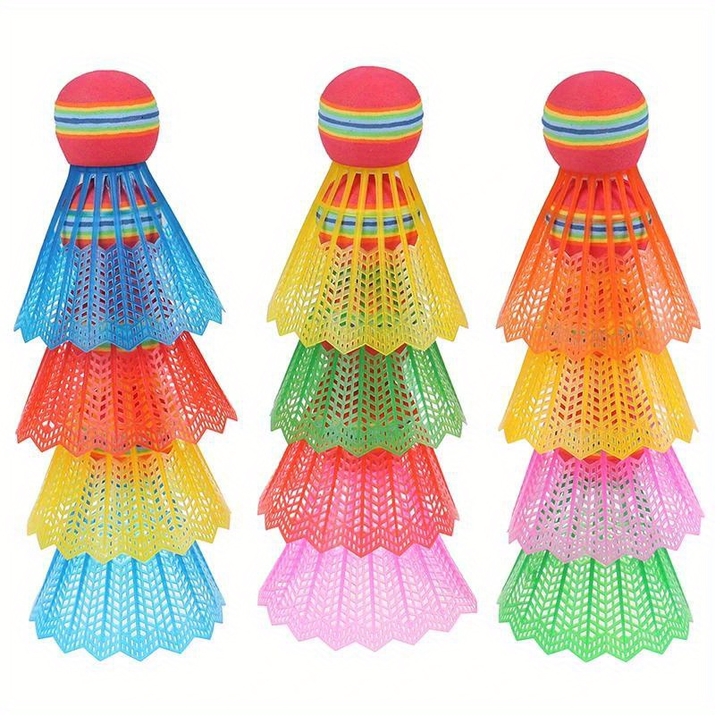 5 pack mixed color badminton shuttlecocks durable pa nylon lightweight easy to track ideal for outdoor   complete badminton set details 0