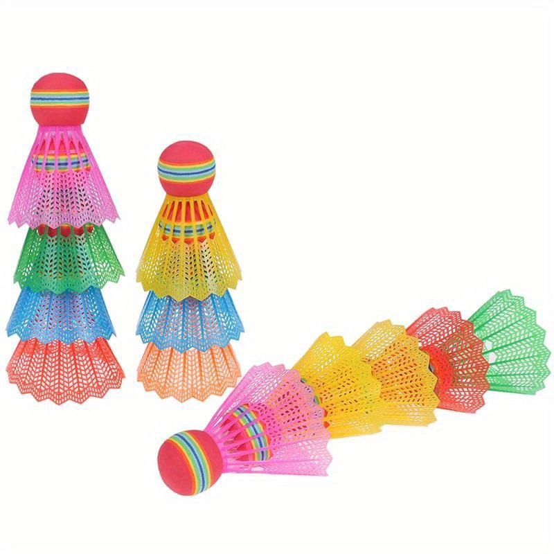 5 pack mixed color badminton shuttlecocks durable pa nylon lightweight easy to track ideal for outdoor   complete badminton set details 1