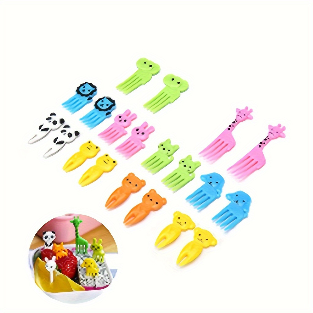 10pcs whimsical animal fruit fork set colorful reusable cartoon picks for snacks cakes desserts ideal for christmas parties   meals consumable decorations details 2