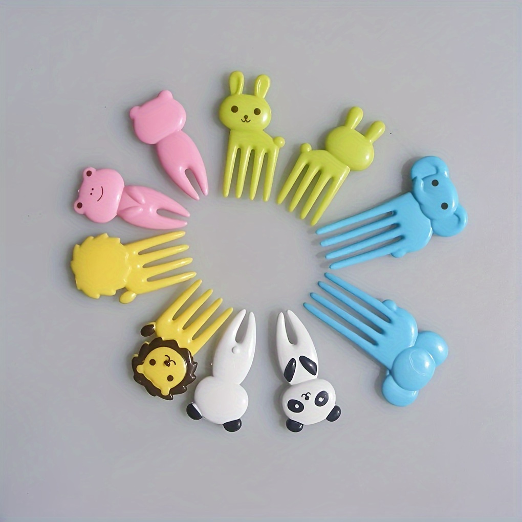 10pcs whimsical animal fruit fork set colorful reusable cartoon picks for snacks cakes desserts ideal for christmas parties   meals consumable decorations details 3