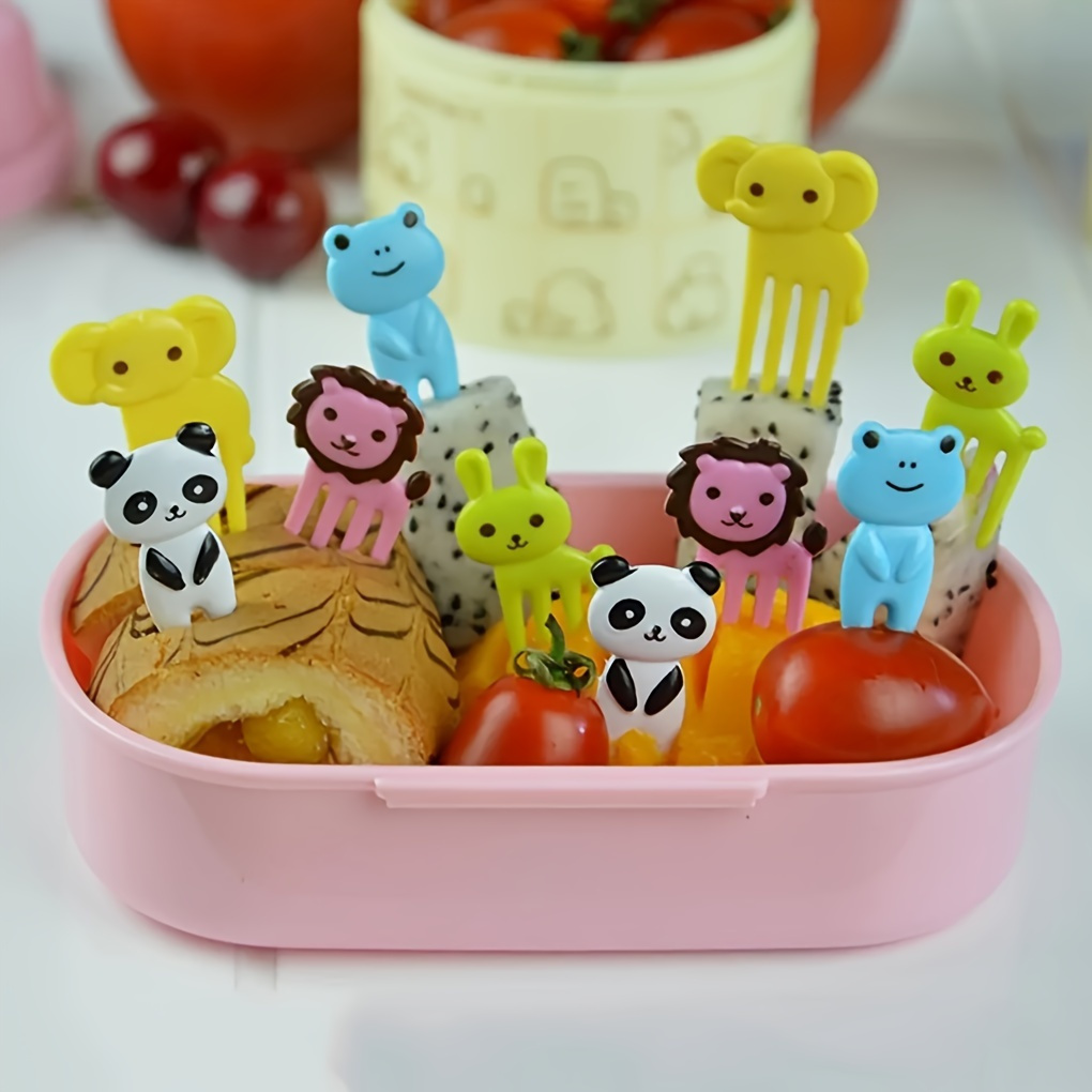 10pcs whimsical animal fruit fork set colorful reusable cartoon picks for snacks cakes desserts ideal for christmas parties   meals consumable decorations details 4