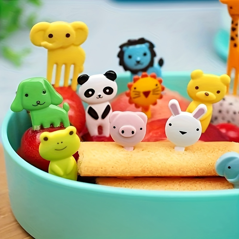 10pcs whimsical animal fruit fork set colorful reusable cartoon picks for snacks cakes desserts ideal for christmas parties   meals consumable decorations details 6