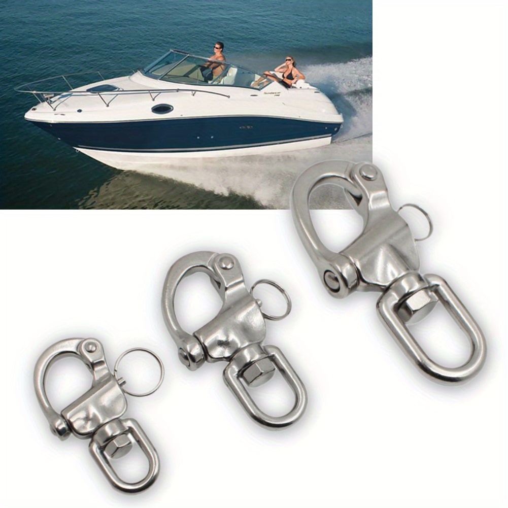 316 Stainless Steel Quick Release Snap Shackle Hardware 70mm With Round Ring Forged Hook Marine Instruments Swivel Eye Gears Shackles For Boat