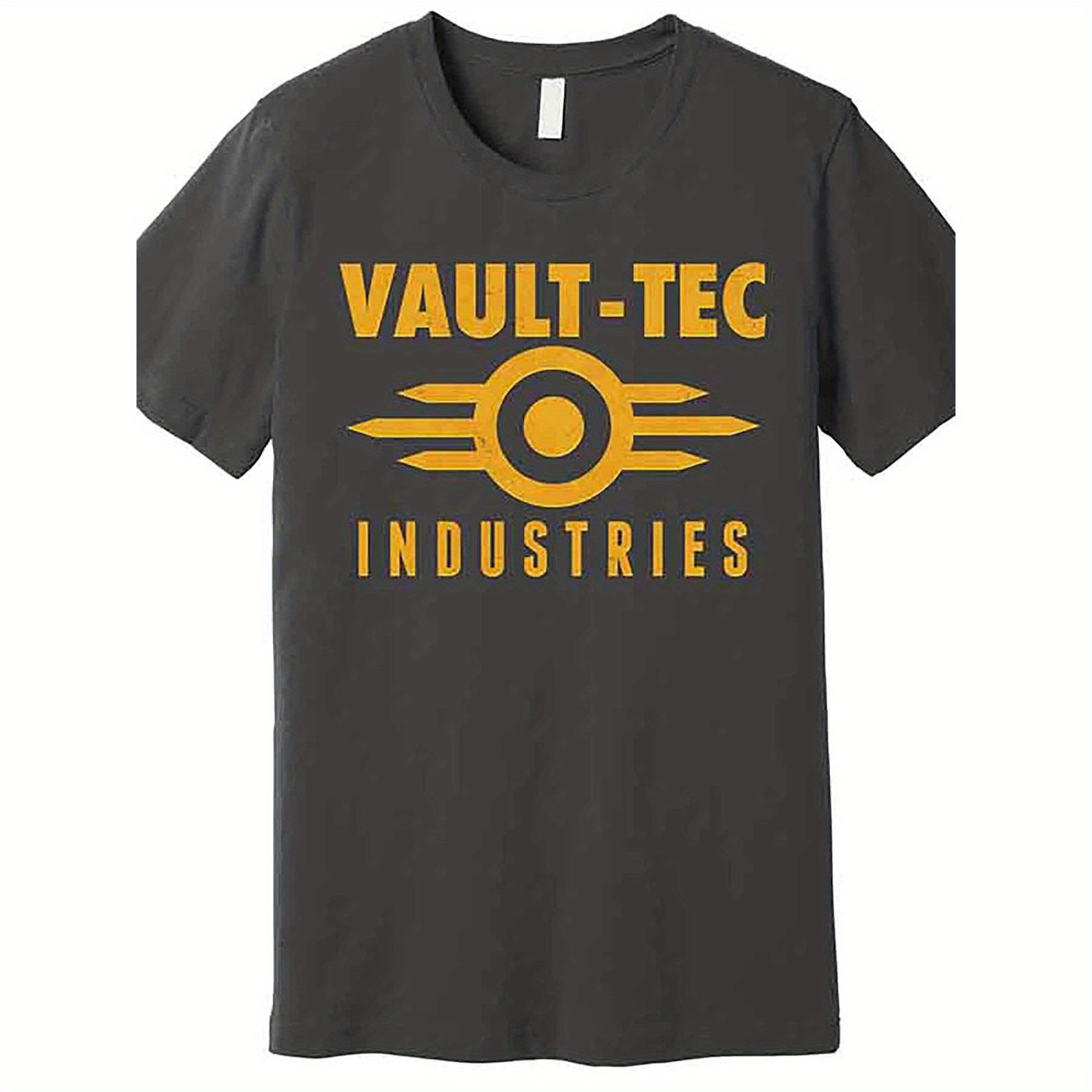 

Retro Science Fiction Vault Technology Industrial Logo Quality T-shirt 228674 Funny Men's Short Sleeve Pattern T-shirt Series Black Aa