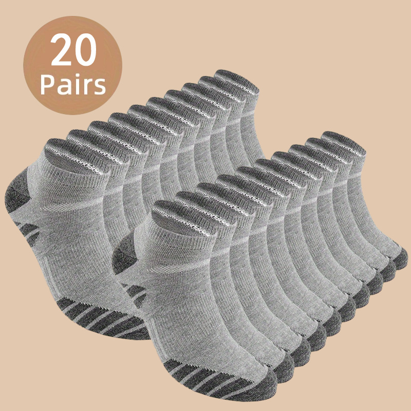 E-shop 20/40 Paar Herren-Kurzsocken, Sommer/Herbst/Winter Ganzjahres-Niedrig geschnittene Knöchelsocken, schweißabsorbierend