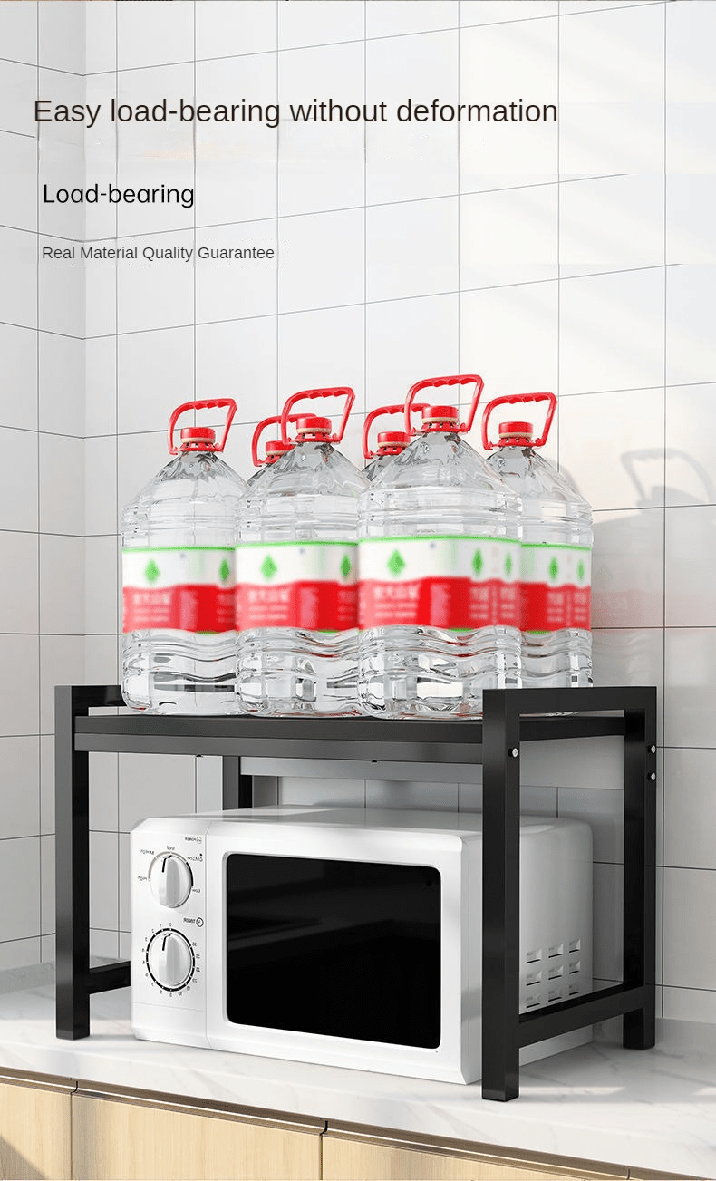 1pc multifunctional kitchen storage rack microwave stand with 2 3 layers household solid hardwood and metal shelving unit for oven spice organizer without electricity required details 2