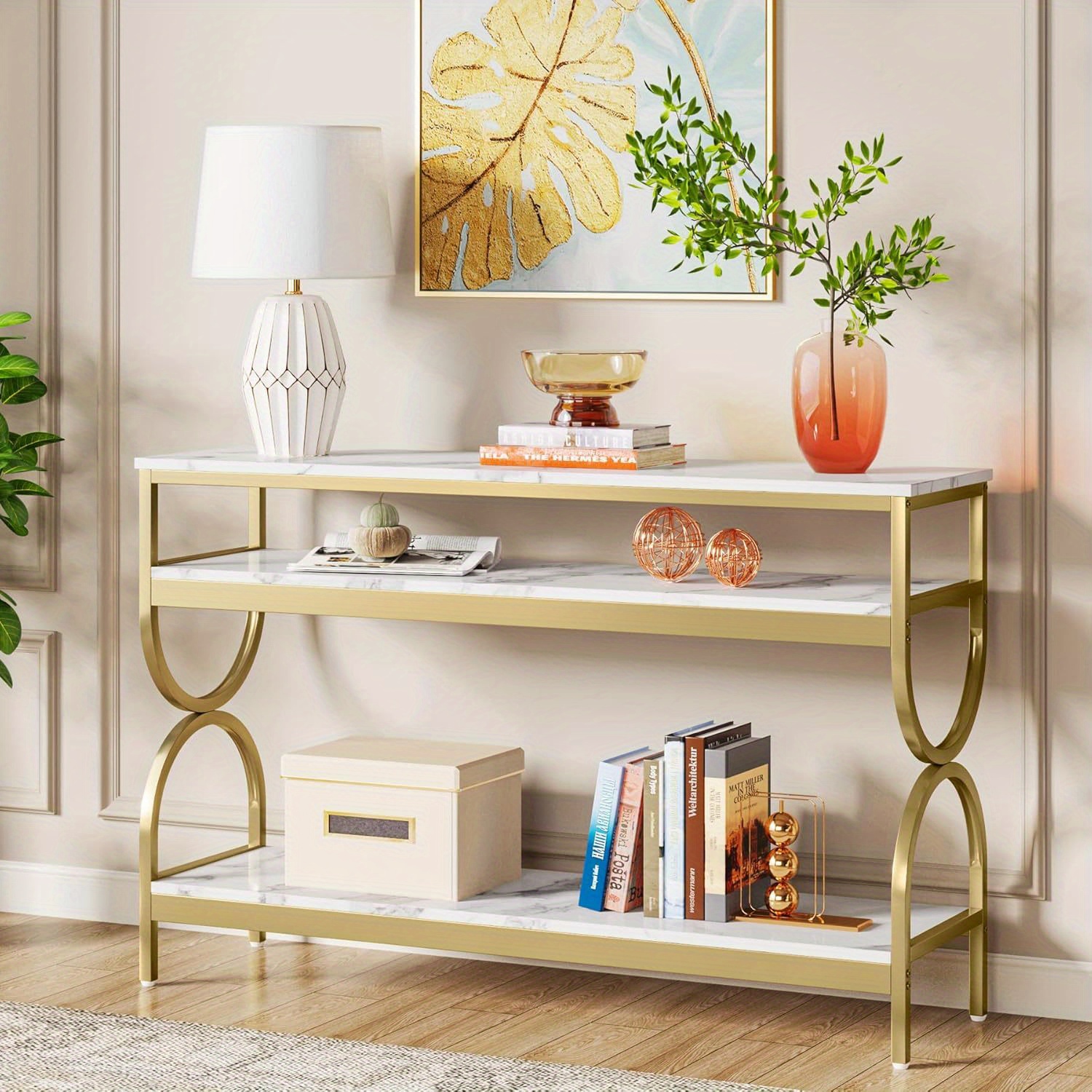 Console Table Entryway Table Narrow Sofa outlet Table with Shelves Furniture