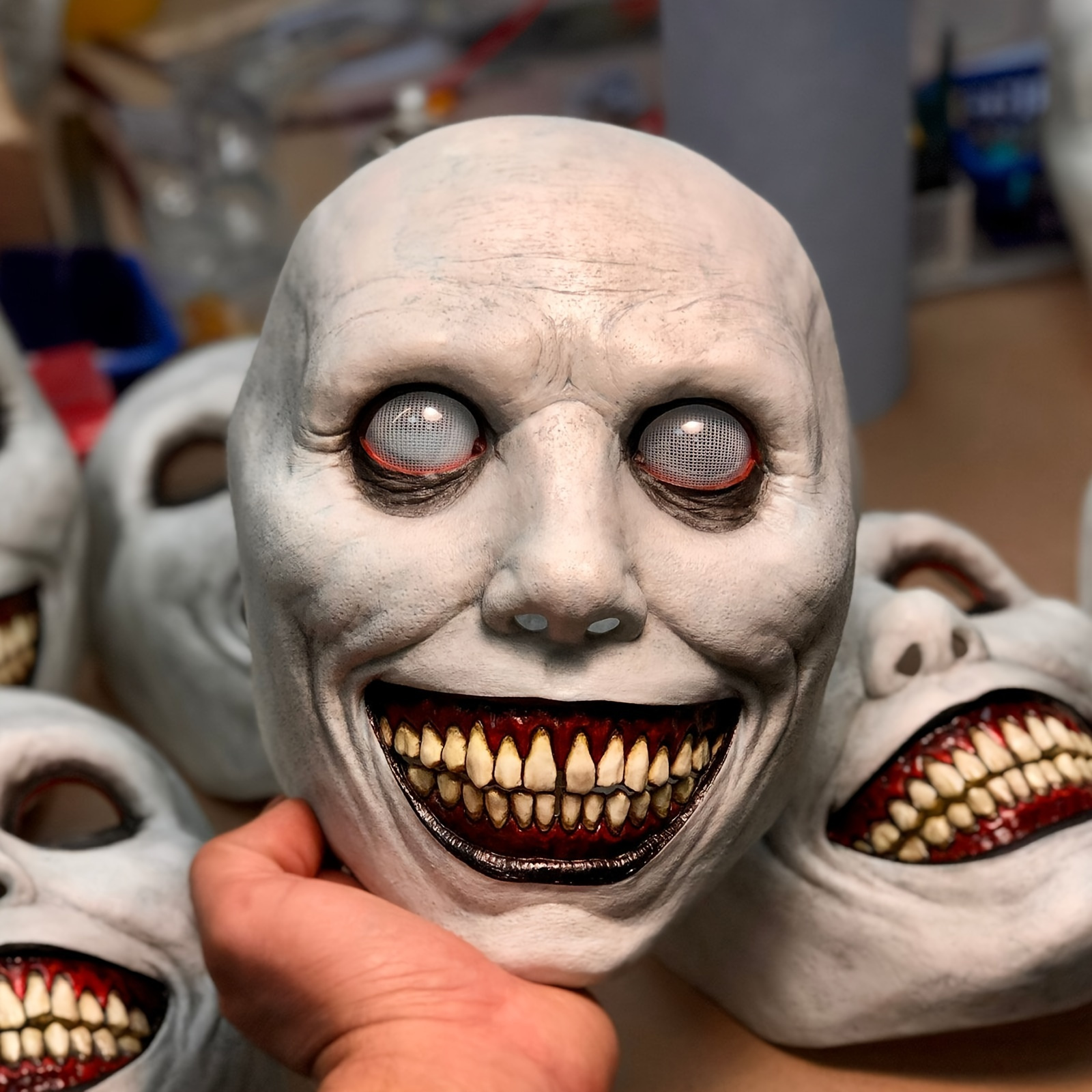 

Spooky Demon Smile Mask - Creepy Skull For Halloween, Cosplay & Themed Parties | Nylon Material | Perfect Gift For Holidays