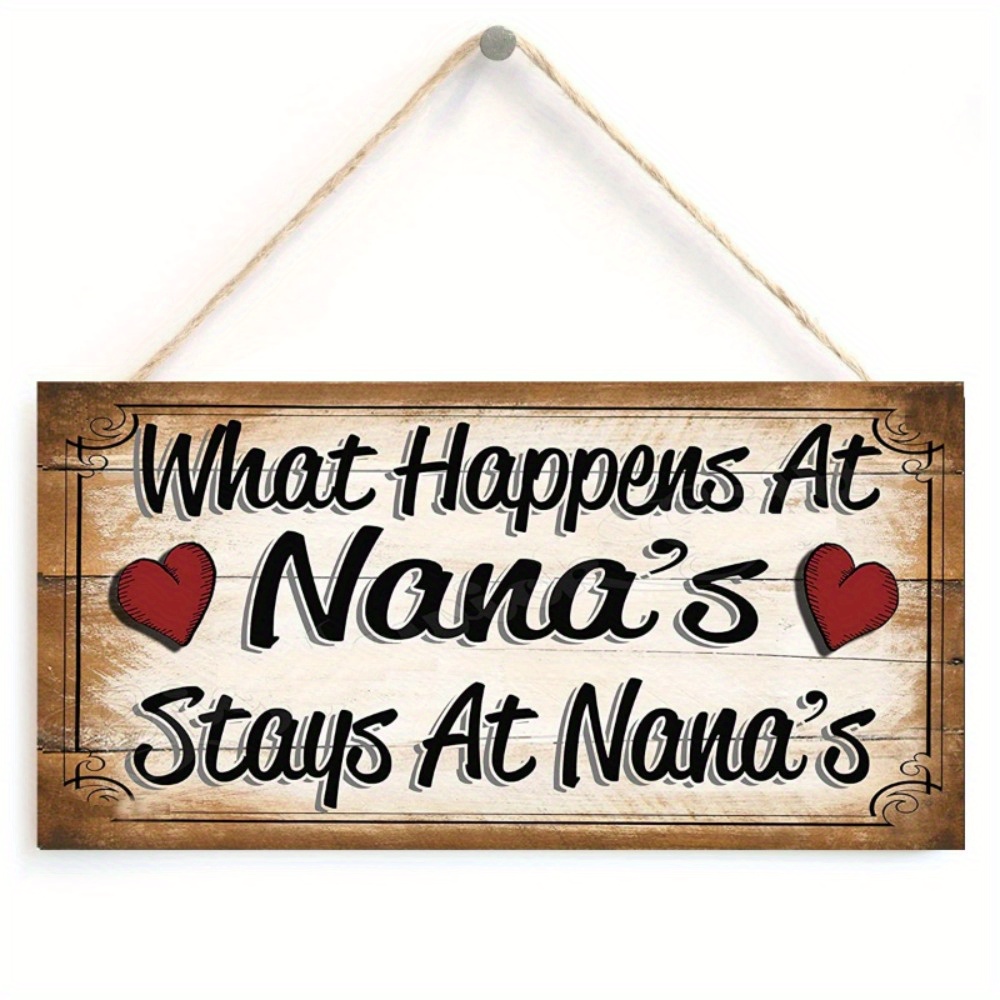 

1pc, Nana's House Rules: Wooden Funny Sign Wall Plaque For Wall And Door Decor - Keep Secrets Safe With This Charming Home Accent