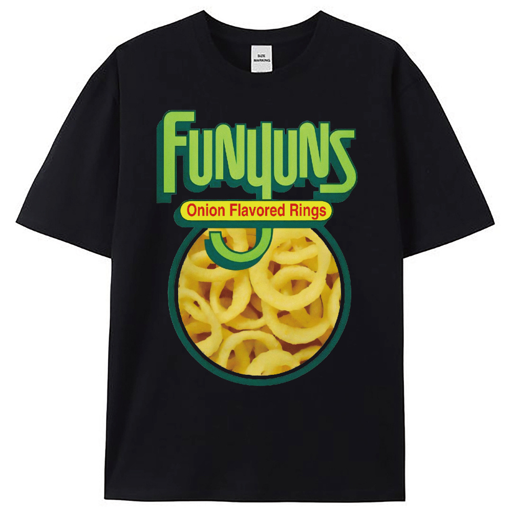 

French Fries Circle Food Pattern Printed Classic Pure Cotton Men's Sports Essential T-shirt