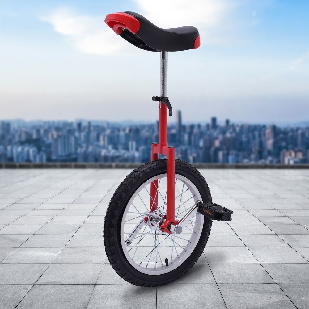 16 Inch Unicycle With Steel Rim – Adjustable Height, 110 Lb Capacity, For Beginners, Fitness & Balance Training
