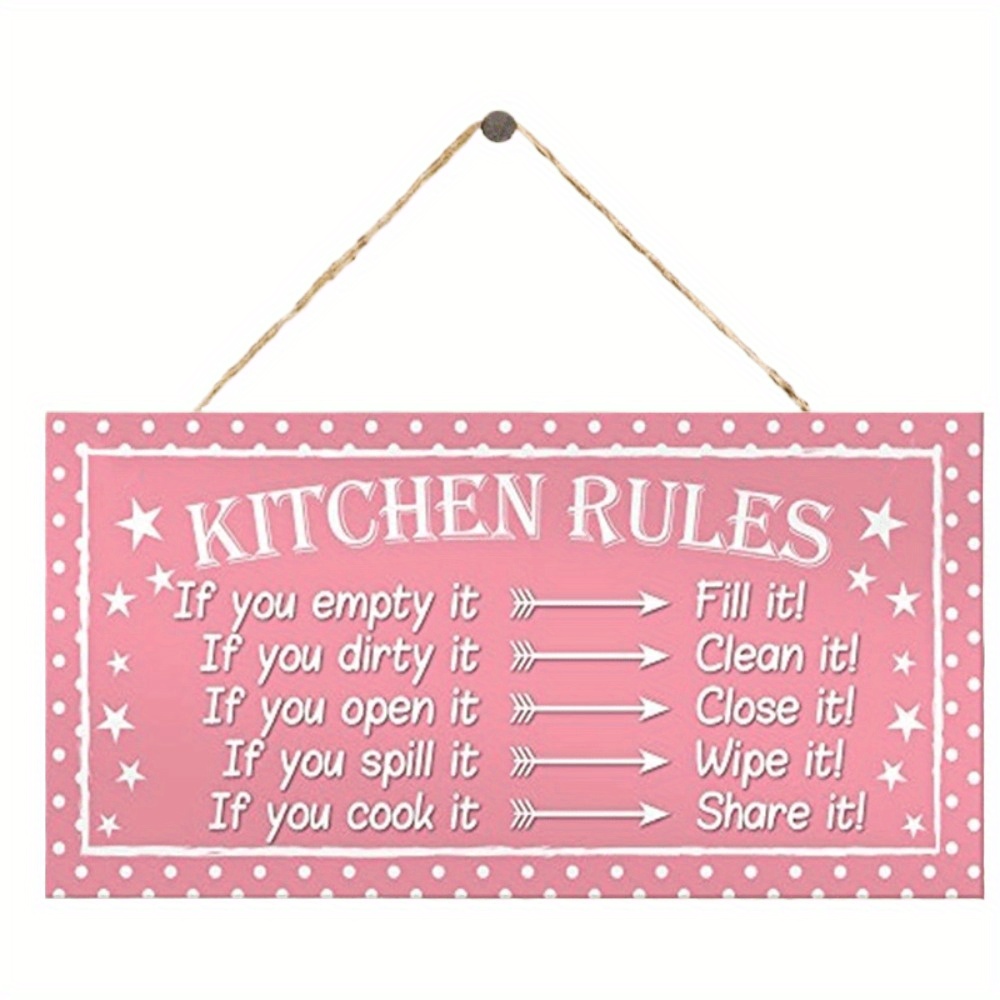 

Humorous Kitchen Rules Wall Plaque - Perfect Home Decor And Friendship Gift - The Perfect Piece To Add Some Humor To Any Room