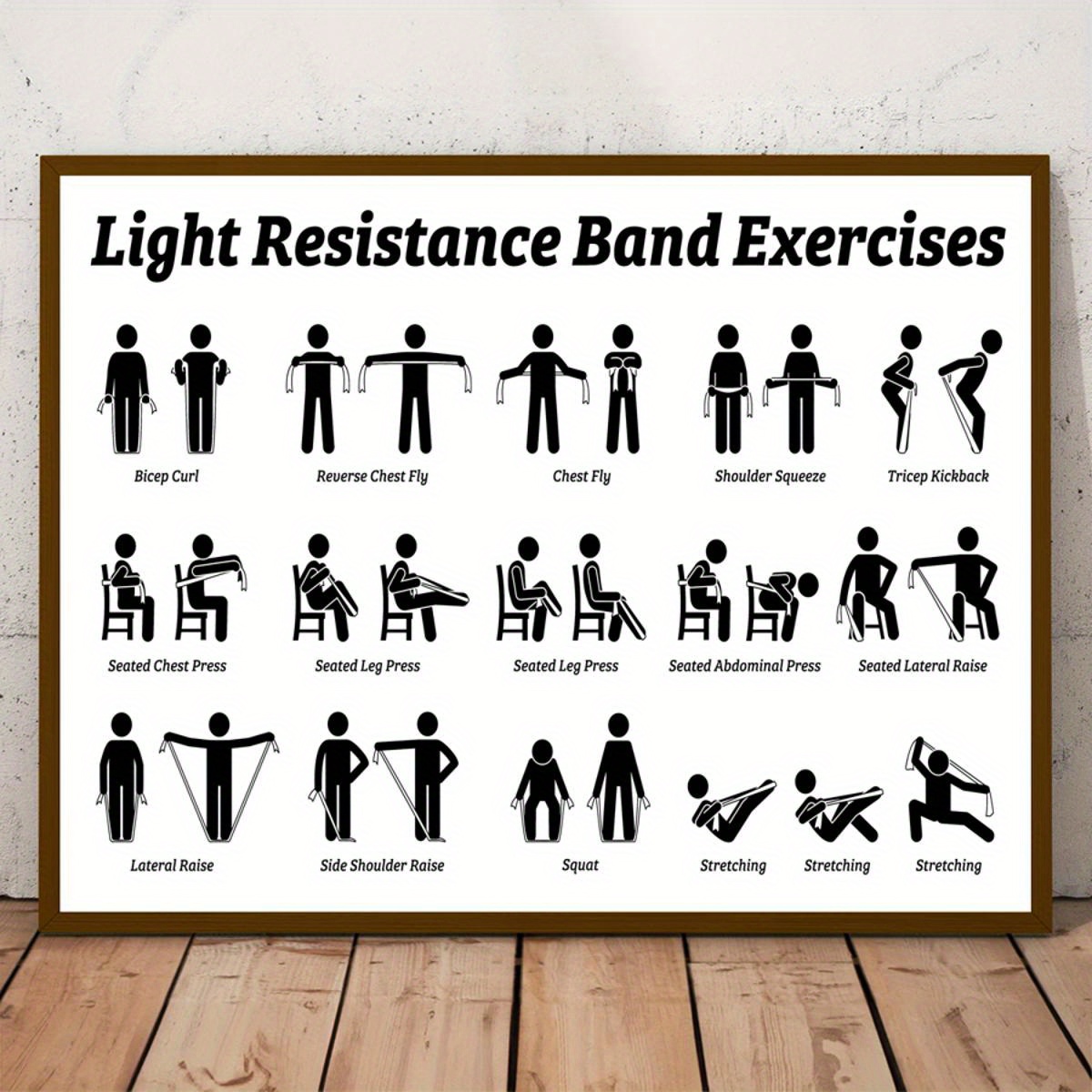 Exercise Band Workout Guide Canvas Poster Art Temu Malaysia