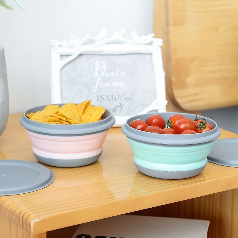 

Collapsible Bowls Set For Outdoor Travel - Pp Material - Includes Small, Medium, And Large Bowls With Lids