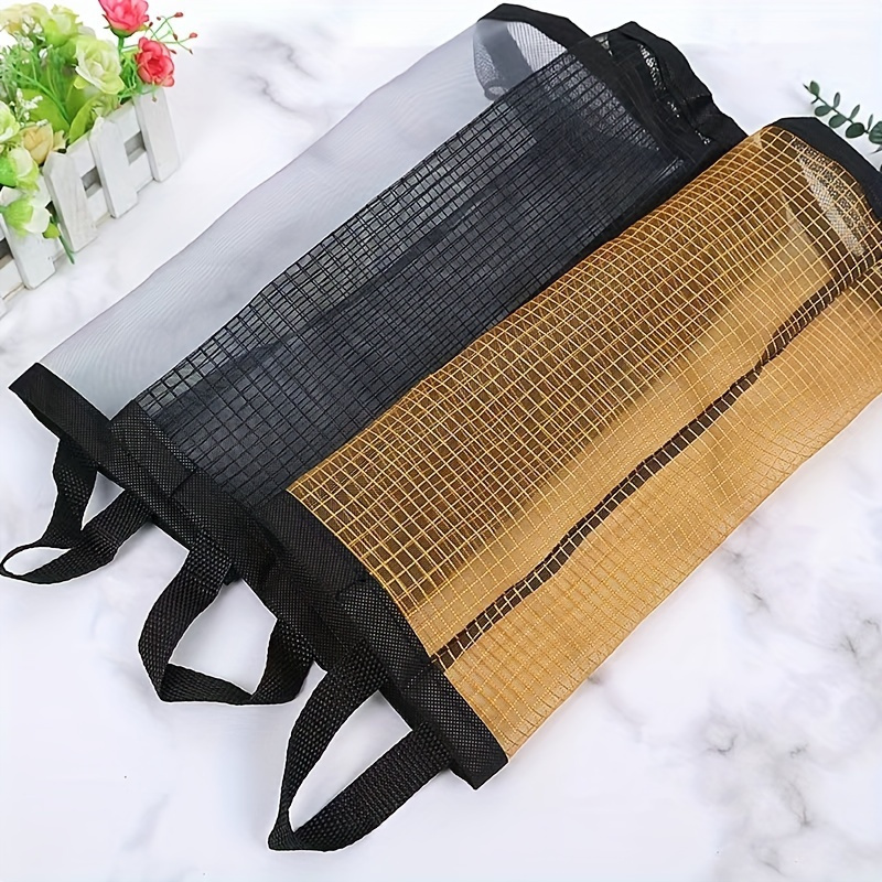 space saving mesh plastic bag holder breathable washable foldable ideal for kitchen organization details 6