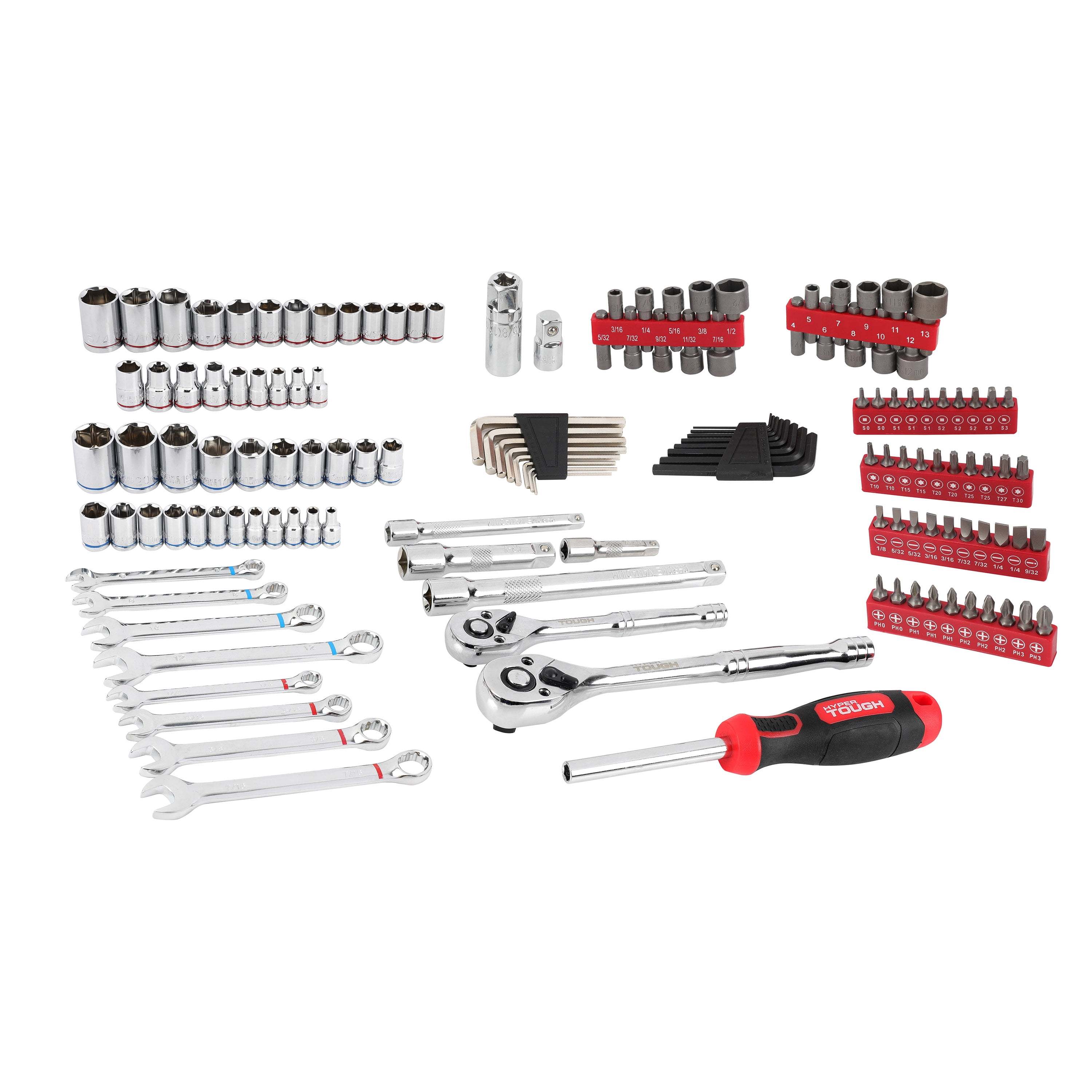 

144 Piece 1/ 4 3/ 8 And 1/ 2 Inch Drive Mechanics Tool Set Chrome Finish