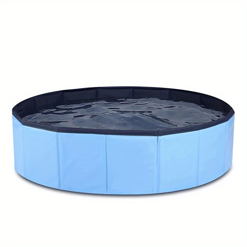 Image of 1 Set 100*30cm Large Practical Foldable Outdoor Portable Swimming Pool Dog Pet Bathtub Leakproof Pvc With Low Drain Hole